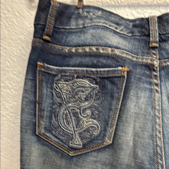 Seven7 Blue Straight Leg Jeans Size 8 - Picture 6 of 7